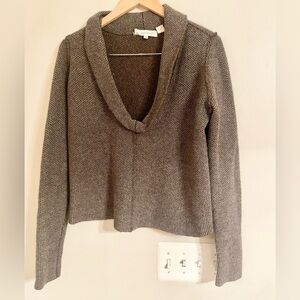 INHABIT  Scooped Cowl Neck Merino Wool Yak Blend Pullover Sweater Sze M- Stylish